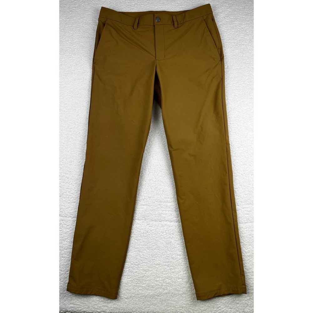 CRZ Yoga Pants Men 34x32 Dark Khaki Commuter Golf Casual Preppy Stretch Chino